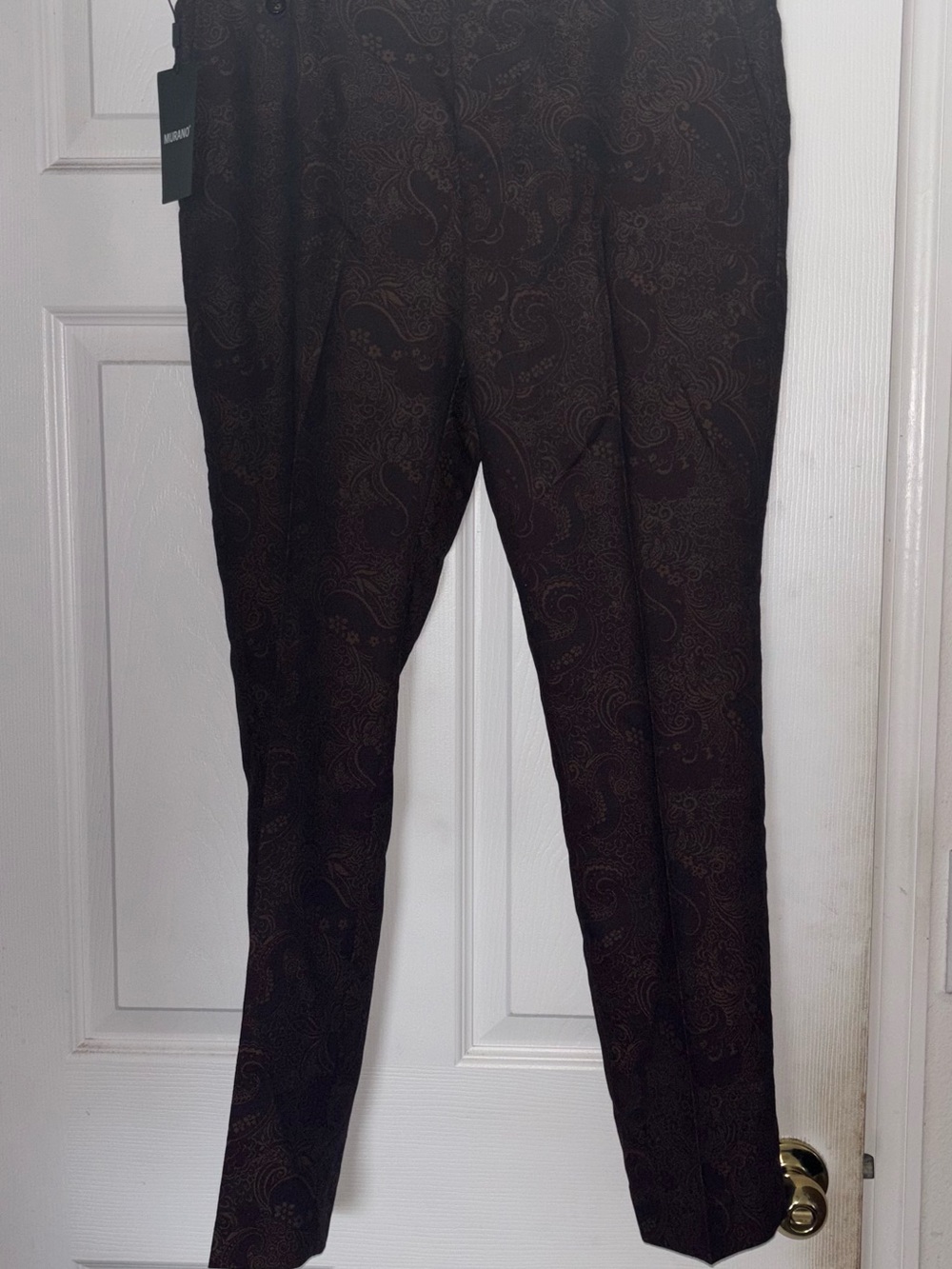 Murano Brown and Black Paisley Dress Pants